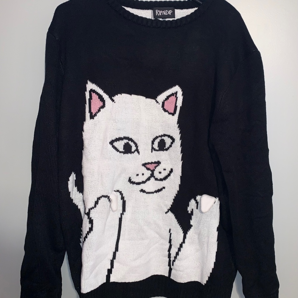 Ripndip lord nermal flippy knitty sweater